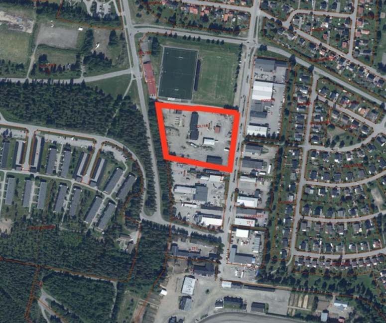 Kartbild över nyproduktionsområde Volten 2